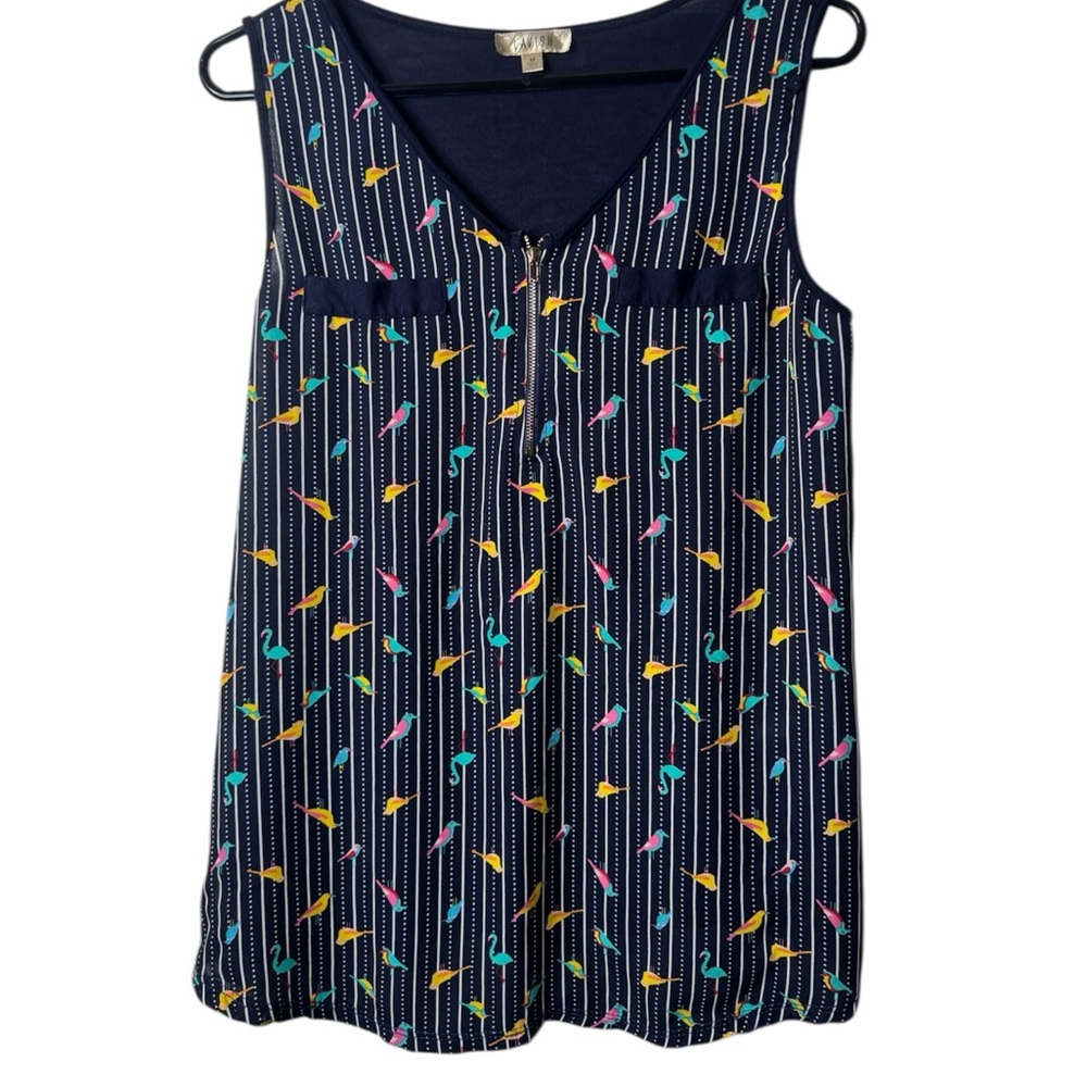 Lavish Navy Top with Multicolor Pattern